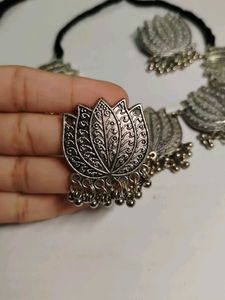 Lotus choker in black metal very aesthetic