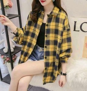 Yellow Plaid Flannel Shirt