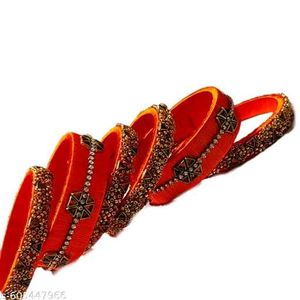 Orange Bangles - Set of 4