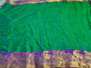 Green &amp; Purple Silk Saree