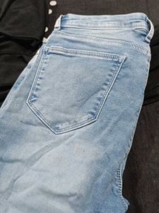 Combo Of Light Wash Jeans &amp; Black Top Set