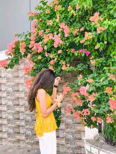 Yellow Bandhani Print Top