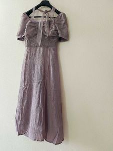 Dusty Lavender Off-Shoulder Dress