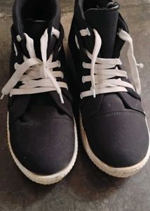 Black Canvas High Top Sneakers