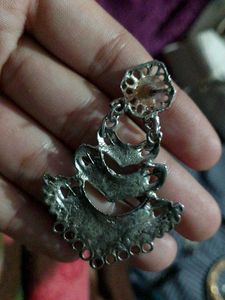 Oxidized Silver Dangle Earrings