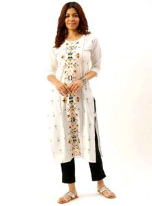 White Printed Kurti