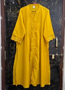 Muslin Solid Pleated Kurta Set