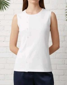 Shein Sleeveless Asymmetrical Button Closure