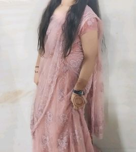 Baby Pink Colour Net Choli (Original Piece)