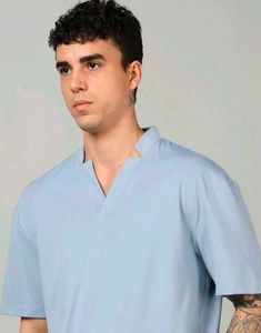 Men's Light Blue V-Neck T-Shirt