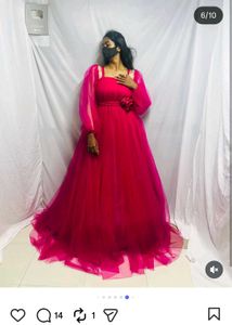 Elegant Pink Tulle Gown