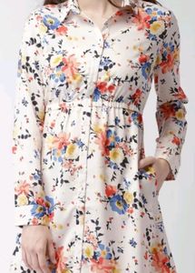 Mast And Harbour Women White Printed Shirt Dress