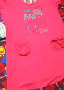 Cute Pink Graphic Tee Long Tshirt