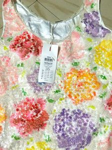 ONLY Floral Sequin Tank Top