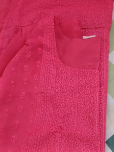 Original Chikankari Kurti Pinky Colour