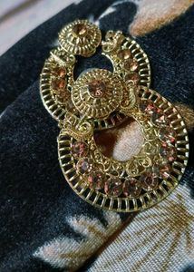 Stunning Gold-Toned Chandbali Earrings
