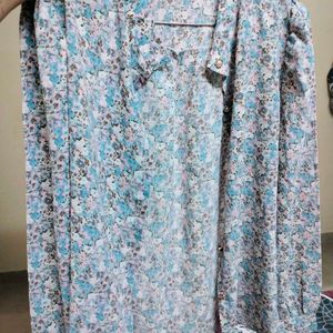 Vintage Floral Print Blouse