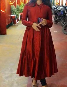 Maroon Anarkali Dress