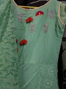 Mint Green Embroidered Anarkali Dress