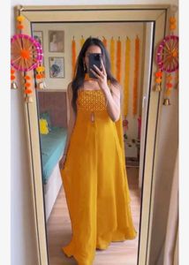Elegant Yellow Ethnic Gown