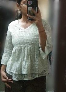 Embroidered Peplum Top