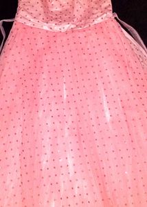 Hot Pink Gown For Girls With Detachable Shrug