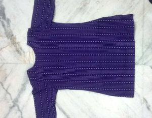 Purple Striped Short Kurta 💜
