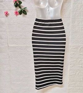Size Small Striped Midi Skirt