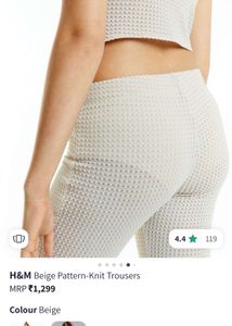 H&amp;M Beige Pattern Knit trouser