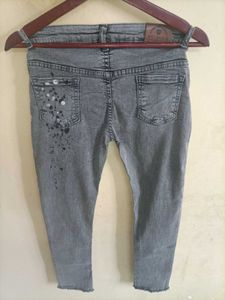 Grey Acid Wash Jeans