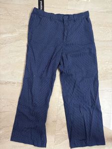 Navy Striped Trousers