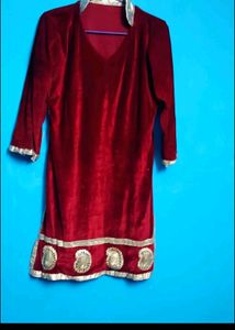 Velvet Kurta Net Shalwar Set