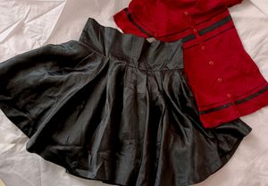 Coord Set, Pleated Skirt And Crop Top
