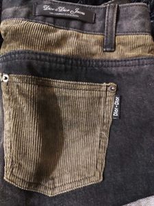 Y2k Grunge Lowrise Black Denim and Corduroy Shorts