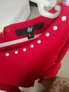 Red Colour Midi Dress