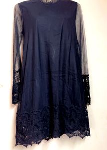 Black Lace Detail Dress