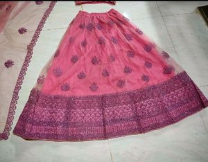 Beautiful Onion Pink Heavy Work Lehenga