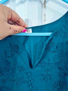 Teal Embroidered Kurta Set