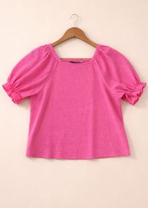 Pink Puff Sleeve Top