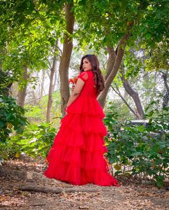 Red Frill Gown , Used product