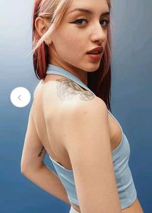 H&amp;M Blue Halter Tank Top