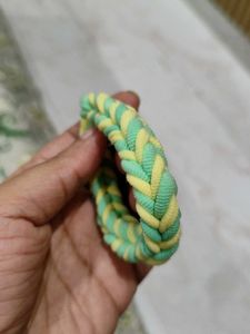 Green Yellow Handmade Rubber Bracelet
