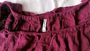 Maroon Off-Shoulder Top