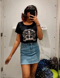 Denim High Waisted Skirt