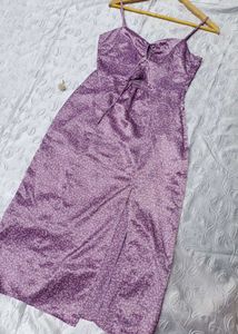 H&amp;M Sweetheart Neck Satin Dress