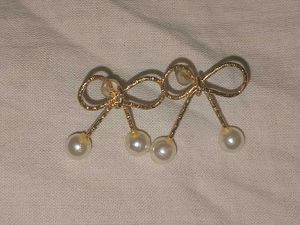 Bow &amp; Pearl Drop Earrings