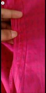 Libas women pink &amp; golden block print layered A-line kurta