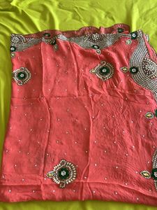 Peach Saree