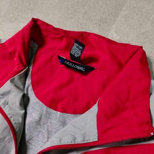 Vintage Red &amp; Gray Windbreaker Jacket