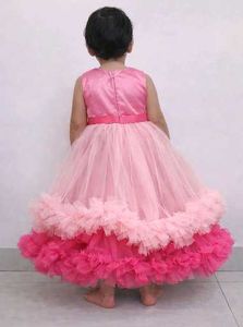 Pink Tulle Ruffle Dress